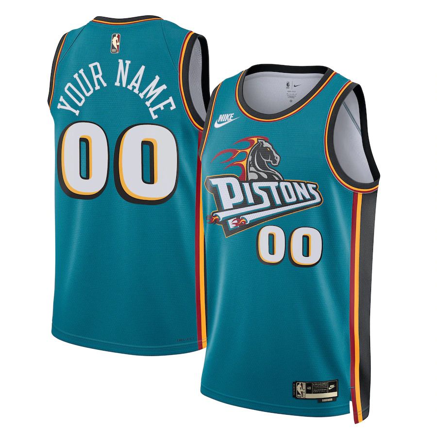 Men Detroit Pistons Nike Teal Classic Edition 2022-23 Custom Swingman NBA Jersey